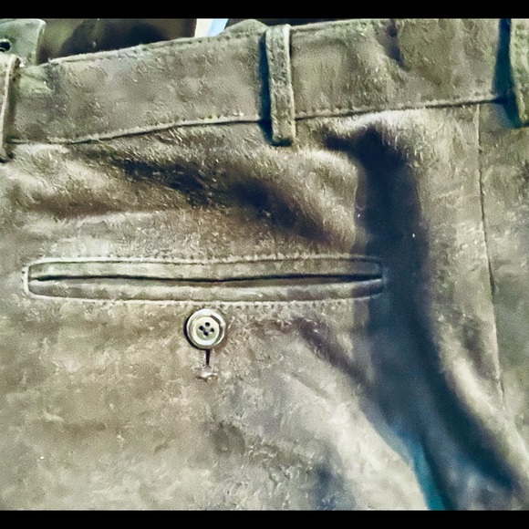 Men’s dark green suede trousers, 34 waist. Made by Cypress Grove. Not jeans cut - Picture 5 of 5